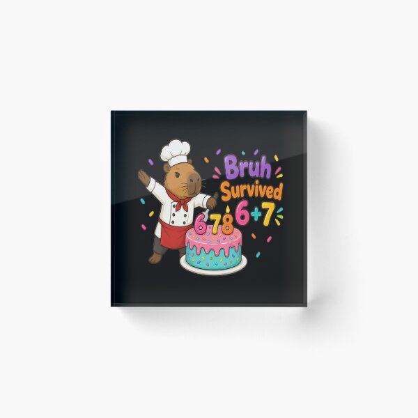 Item preview, Bruh I Survived 6 Plus 7 Disco Capybara Art designed and sold by DailySparks.