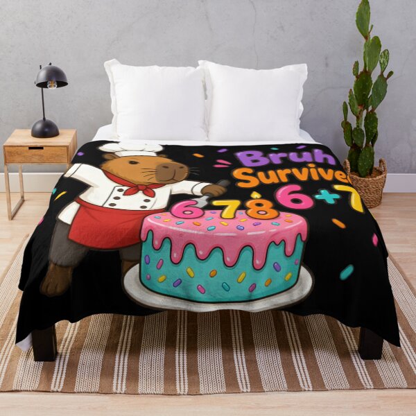 Item preview, Bruh I Survived 6 Plus 7 Disco Capybara Art designed and sold by DailySparks.