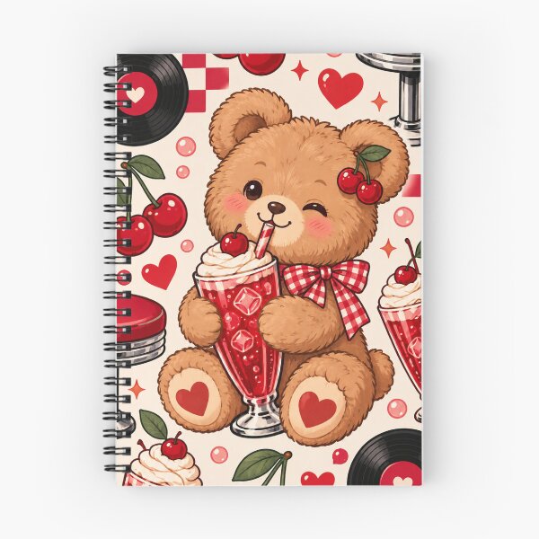 Item preview, Cute Cherry Teddy Bear Milkshake Retro Kawaii Aesthetic designed and sold by CreativeCharmCo.