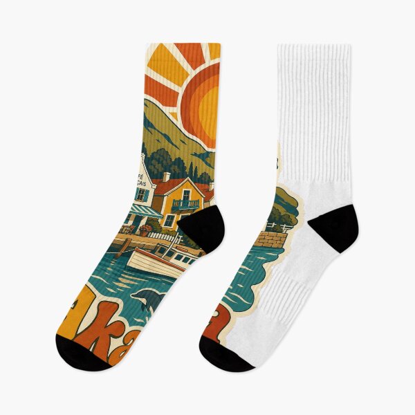 Item preview, Akaroa New Zealand Travel Souvenir - Retro Illustration designed and sold by VisualArtsOasis.