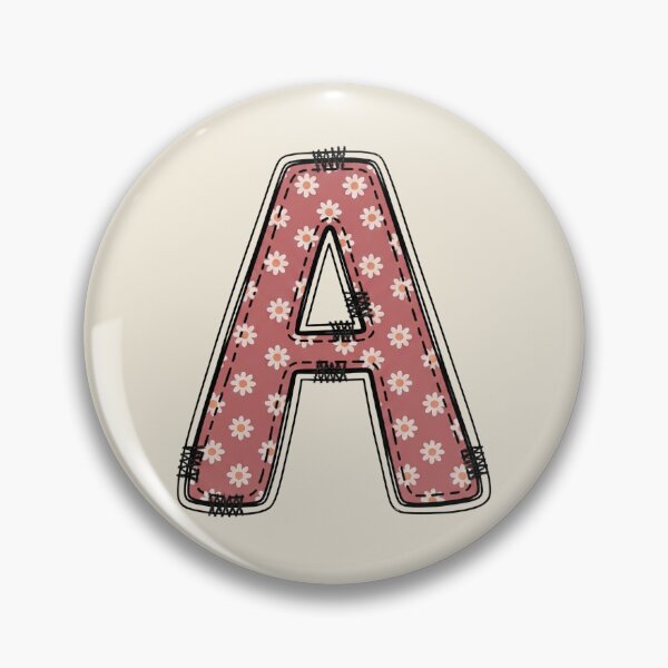 Item preview, Embroidery Dusty rose Letter A with floral Pattern designed and sold by ITCHAWAWAA.