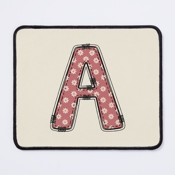 Item preview, Embroidery Dusty rose Letter A with floral Pattern designed and sold by ITCHAWAWAA.