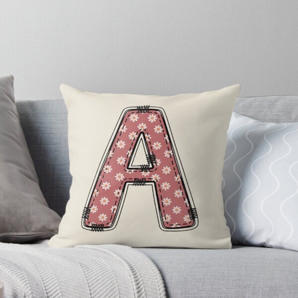 Item preview, Embroidery Dusty rose Letter A with floral Pattern designed and sold by ITCHAWAWAA.