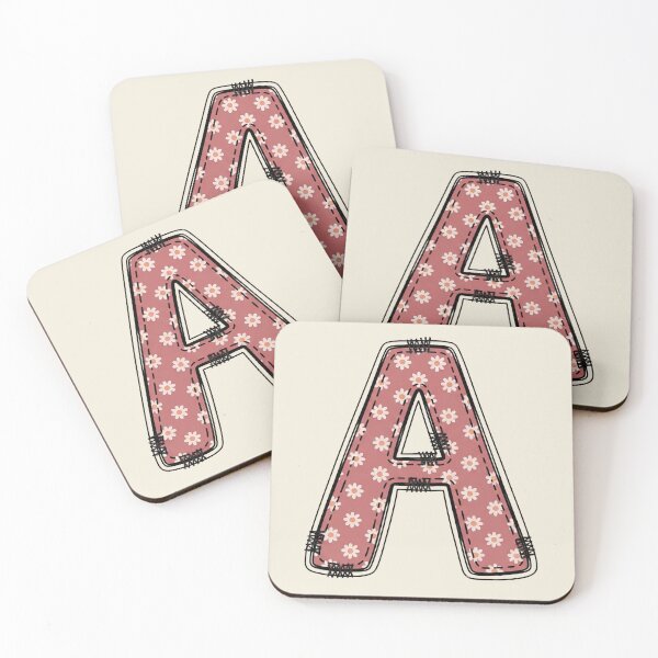 Item preview, Embroidery Dusty rose Letter A with floral Pattern designed and sold by ITCHAWAWAA.