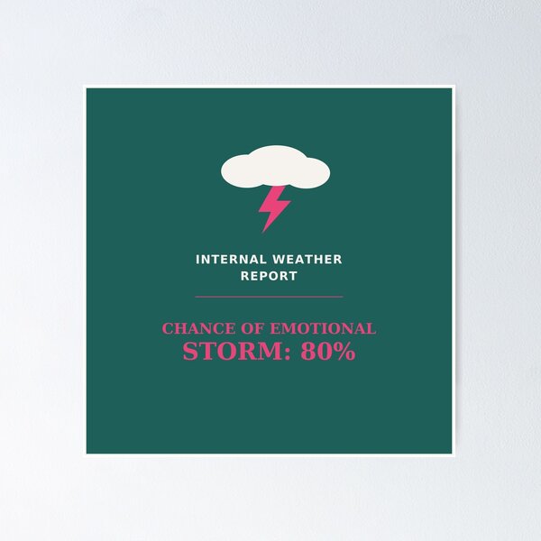 Item preview, Internal weather report chance of emotional storm 80% - Funny quote designed and sold by VYNCERA.