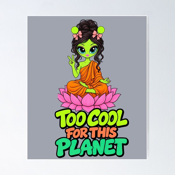 Item preview, Too Cool for This Planet – Zen Alien designed and sold by Aimetoi.