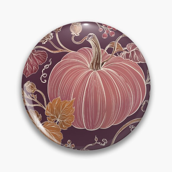 Item preview, Vintage Burgundy Pumpkin Botanical Pattern – Elegant Autumn Harvest designed and sold by MonNoir.