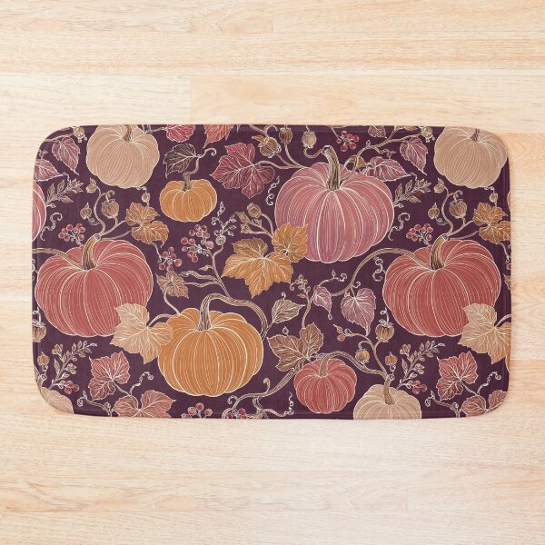Item preview, Vintage Burgundy Pumpkin Botanical Pattern – Elegant Autumn Harvest designed and sold by MonNoir.