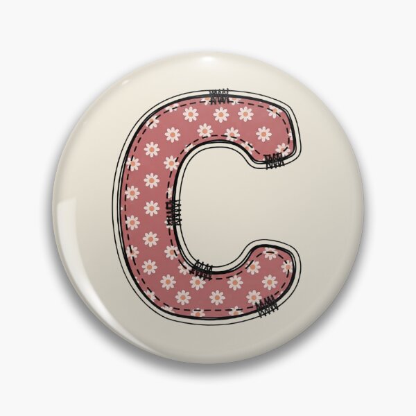 Item preview, Embroidery Dusty rose Letter C with floral Pattern designed and sold by ITCHAWAWAA.