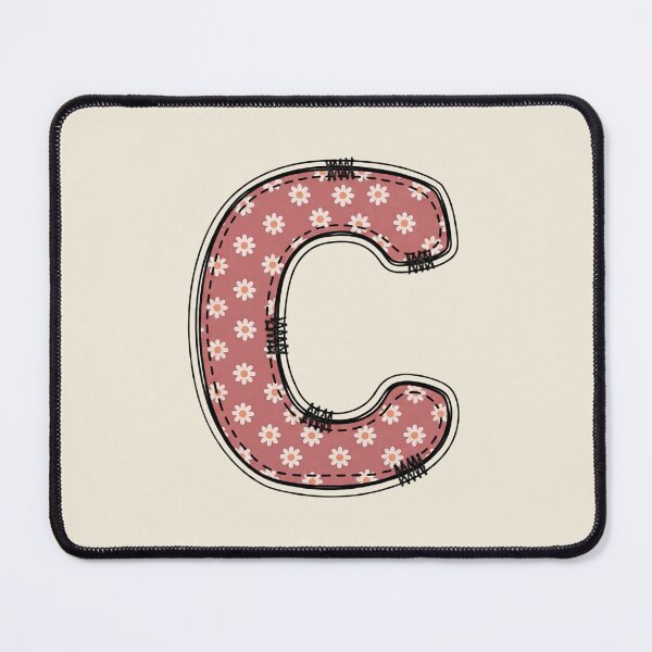 Item preview, Embroidery Dusty rose Letter C with floral Pattern designed and sold by ITCHAWAWAA.