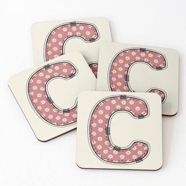 Item preview, Embroidery Dusty rose Letter C with floral Pattern designed and sold by ITCHAWAWAA.
