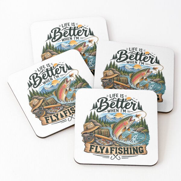 Item preview, Life Is Better When I'm Fly Fishing | Trout Fishing Mountain River Outdoor T-Shirt designed and sold by Canvas Harbor.