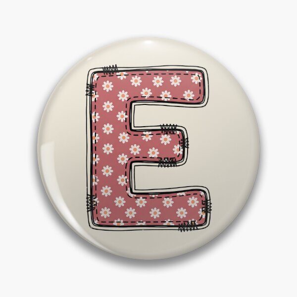 Item preview, Embroidery Dusty rose Letter E with floral Pattern designed and sold by ITCHAWAWAA.
