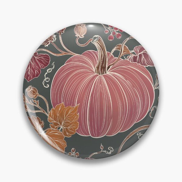 Item preview, Dark Green Pumpkin Botanical Pattern – Vintage Autumn Harvest designed and sold by MonNoir.