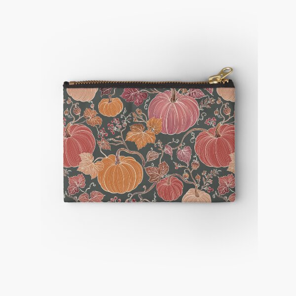 Item preview, Dark Green Pumpkin Botanical Pattern – Vintage Autumn Harvest designed and sold by MonNoir.