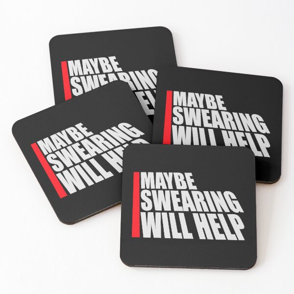 Item preview, Maybe Swearing Will Help Funny Cursing Humor Logo designed and sold by shirt-o-mat.