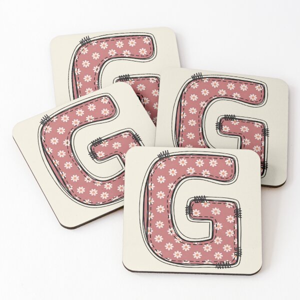 Item preview,  Embroidery Dusty rose Letter G with floral Pattern designed and sold by ITCHAWAWAA.