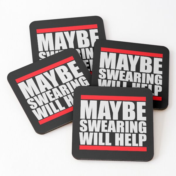 Item preview, Maybe Swearing Will Help Funny Cursing Humor Logo designed and sold by shirt-o-mat.