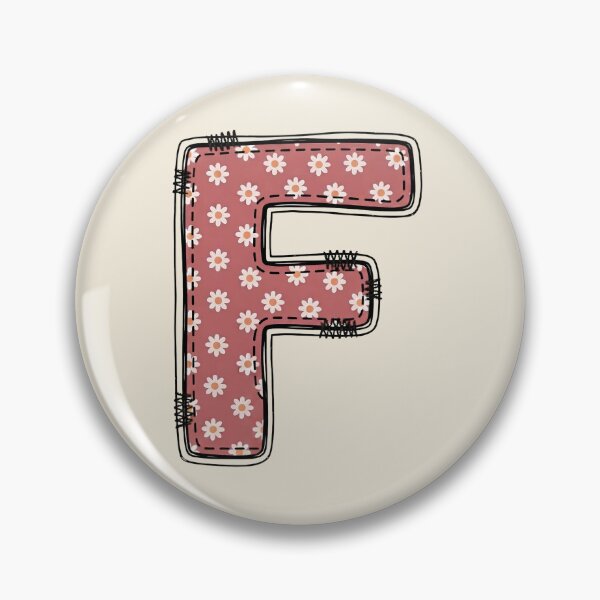 Item preview,  Embroidery Dusty rose Letter F with floral Pattern designed and sold by ITCHAWAWAA.