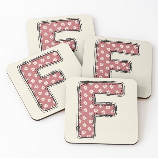 Item preview,  Embroidery Dusty rose Letter F with floral Pattern designed and sold by ITCHAWAWAA.