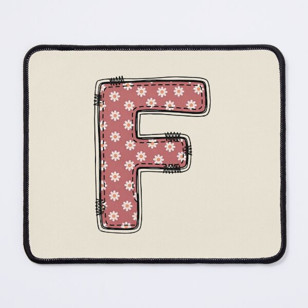 Item preview, Embroidery Dusty rose Letter F with floral Pattern designed and sold by ITCHAWAWAA.