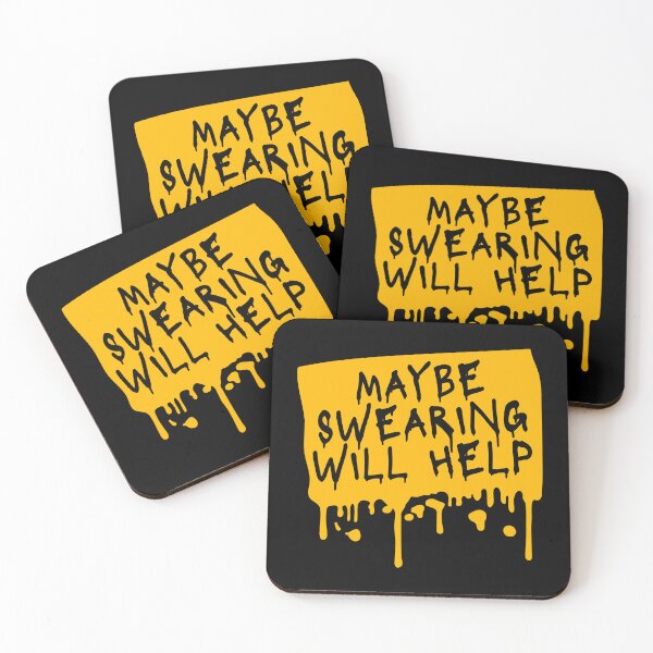 Item preview, Maybe Swearing Will Help Funny Cursing Humor Logo designed and sold by shirt-o-mat.