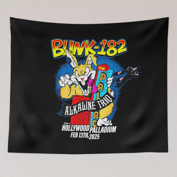 Item preview, Blink-182 Yellow Logo Abstract Neon Bunny Pop Punk Art Design designed and sold by AselaDesigns.