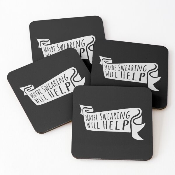 Item preview, Maybe Swearing Will Help Funny Cursing Humor Logo designed and sold by shirt-o-mat.