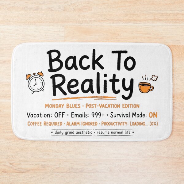 Item preview, Back To Reality Relatable Monday Blues & Vacation Humor Shirt designed and sold by ismai6.