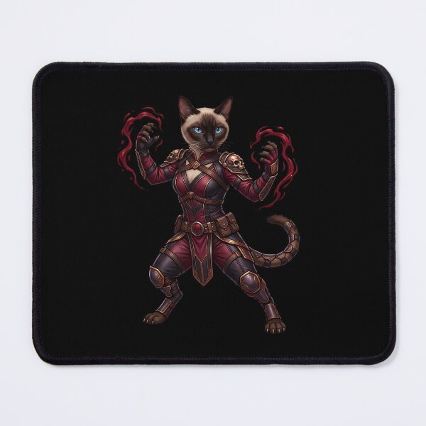 Item preview, Dark Magic Cat - Fantasy Sorceress Warrior with Red Magic designed and sold by TOOBIC.
