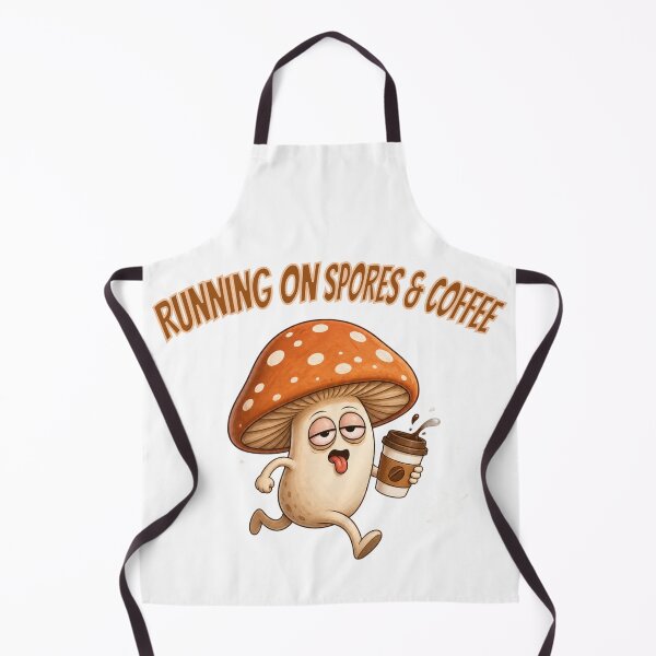 Item preview, Running on Spores & Coffee – Cute Mushroom Coffee Autumn Design designed and sold by youcefben48.
