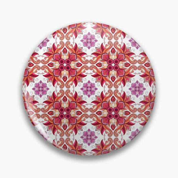 Item preview, Boho Ornamental Floral Pattern – Pink & Coral Paisley Folk Art designed and sold by Mousy17.