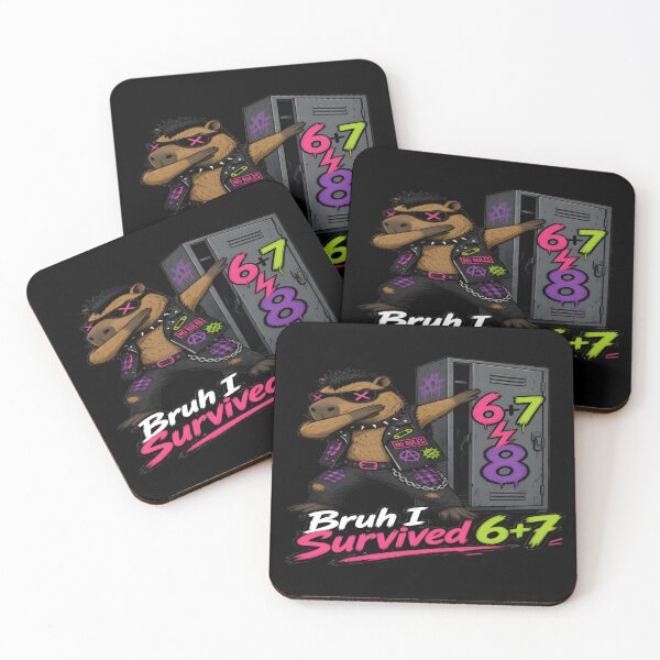 Item preview, Bruh I Survived 6 Plus 7 Punk Capybara Art designed and sold by DailySparks.