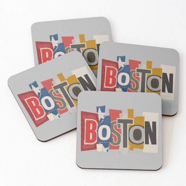 Item preview, Boston Ransom Note Typography Collage designed and sold by ThreadRiotTees.
