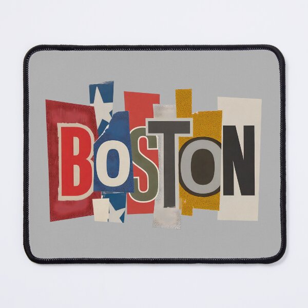 Item preview, Boston Ransom Note Typography Collage designed and sold by ThreadRiotTees.