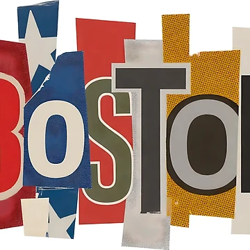 Artwork thumbnail, Boston Ransom Note Typography Collage by ThreadRiotTees