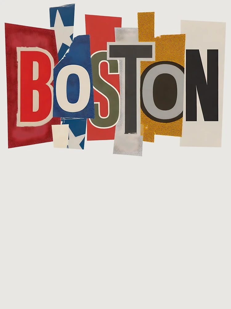 Thumbnail 6 of 6, Premium Oversized Sweatshirt, Boston Ransom Note Typography Collage designed and sold by ThreadRiotTees.