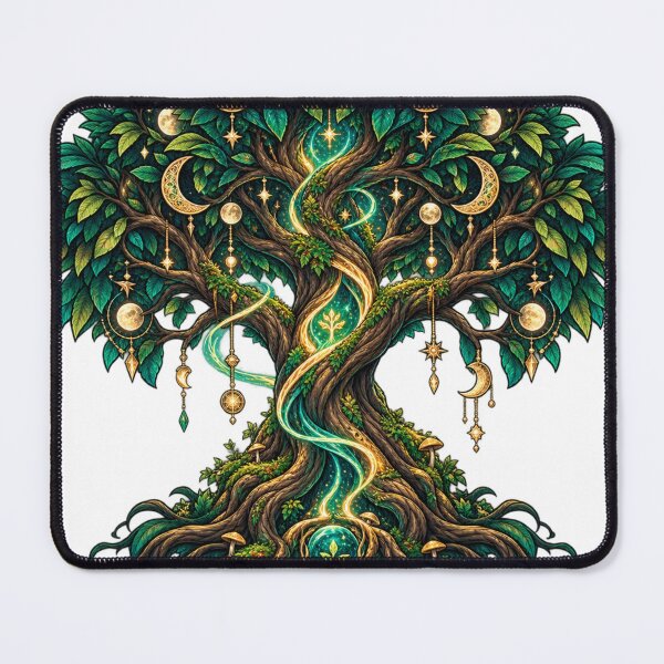 Item preview, Enchanted Moon Tree Mystical Botanical Forest Nature Art designed and sold by irfanshikh.