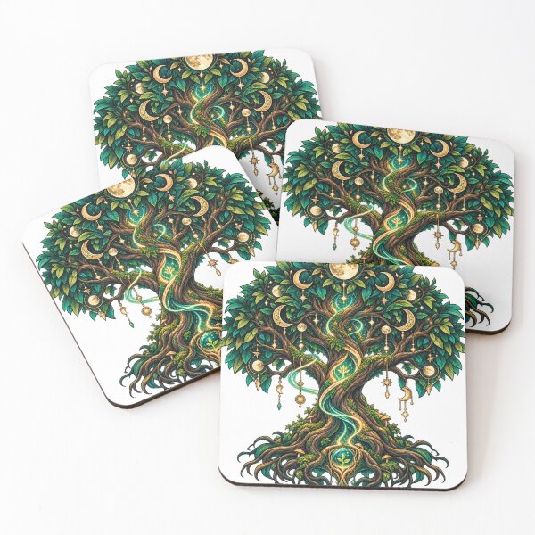 Item preview, Enchanted Moon Tree Mystical Botanical Forest Nature Art designed and sold by irfanshikh.