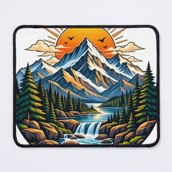 Artikelvorschau, Sonnenuntergang am Bergsee – Wildnisabenteuer – Naturlandschaft entworfen und verkauft von irfanshikh.