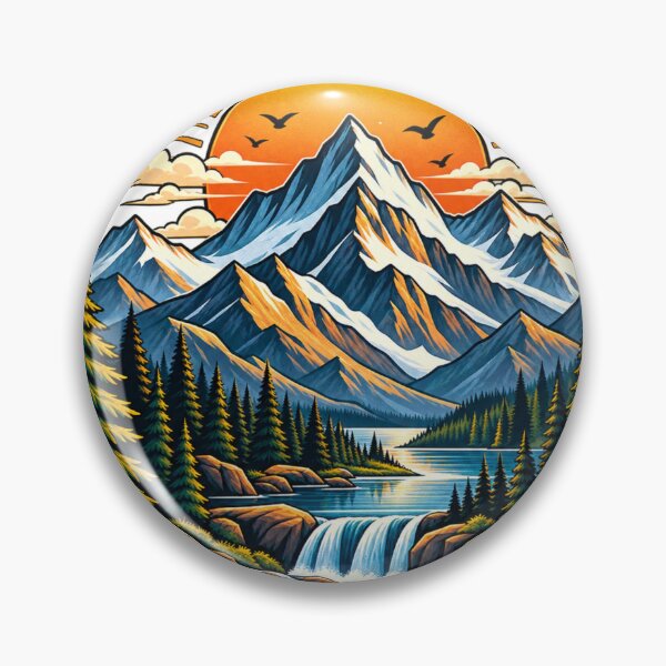 Item preview, Mountain Lake Sunset Wilderness Adventure Nature Landscape designed and sold by irfanshikh.