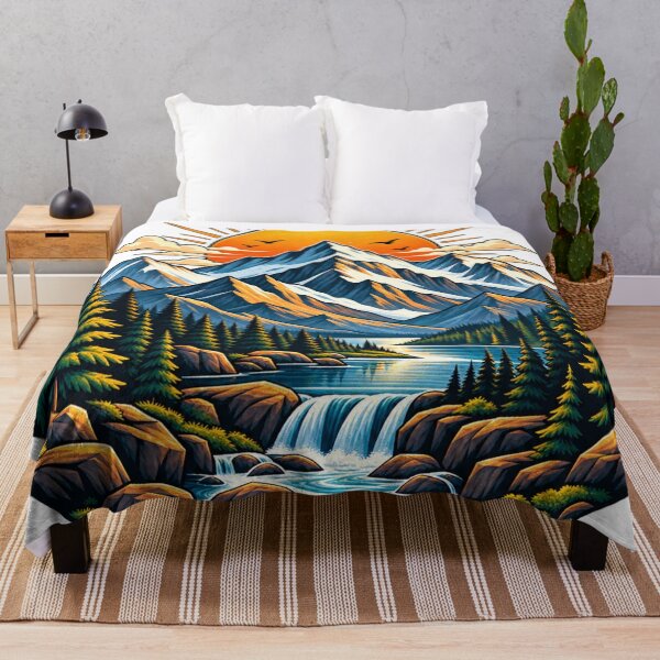 Item preview, Mountain Lake Sunset Wilderness Adventure Nature Landscape designed and sold by irfanshikh.