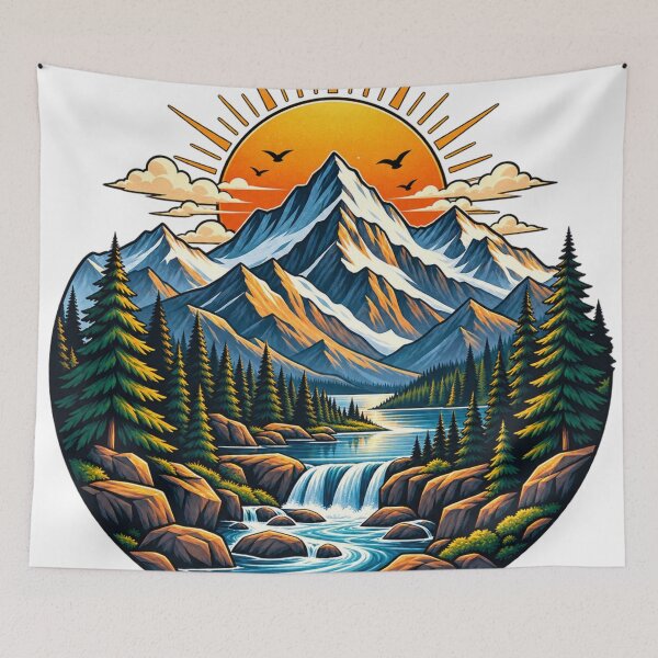 Item preview, Mountain Lake Sunset Wilderness Adventure Nature Landscape designed and sold by irfanshikh.