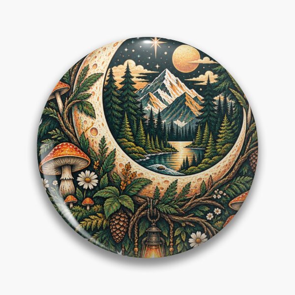 Item preview, Mystical Forest Moon Mushroom Nature Fantasy Woodland Art designed and sold by irfanshikh.