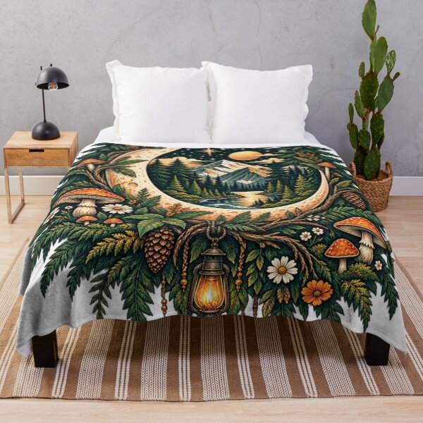 Item preview, Mystical Forest Moon Mushroom Nature Fantasy Woodland Art designed and sold by irfanshikh.