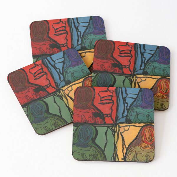 Item preview, Four Phases of Mona – Expressionist Pop Art Grid designed and sold by Dwaalhaas.com.