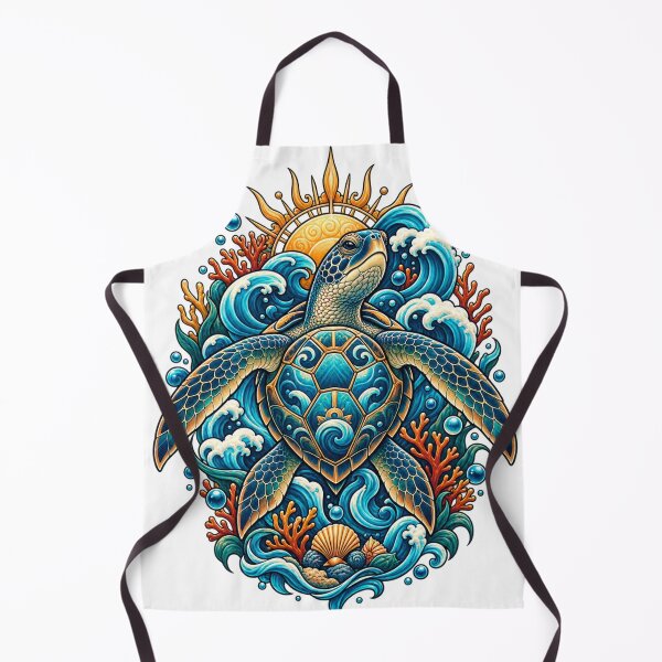 Item preview, Ocean Turtle Sea Waves Tropical Marine Nature Adventure Art designed and sold by irfanshikh.