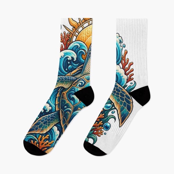 Item preview, Ocean Turtle Sea Waves Tropical Marine Nature Adventure Art designed and sold by irfanshikh.