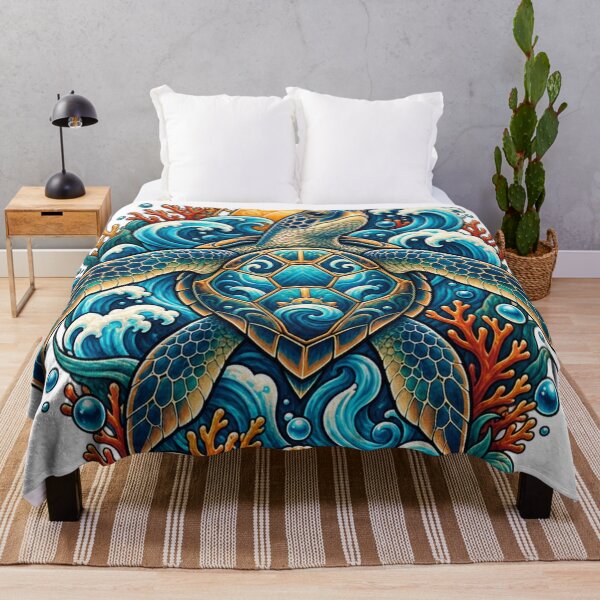 Item preview, Ocean Turtle Sea Waves Tropical Marine Nature Adventure Art designed and sold by irfanshikh.