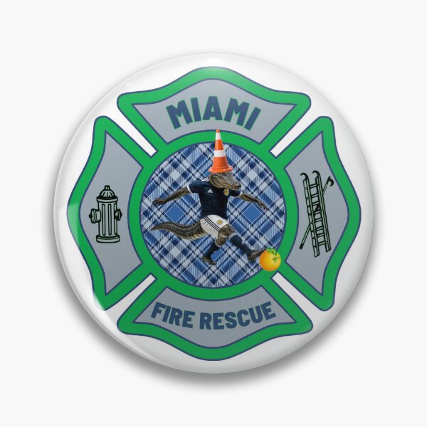Item preview, MIAMI FIRE RESCUE - Tartan Army Traffic Cone Alligator Maltese Cross designed and sold by Bee Bum Designs.